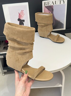 复古辣妹风~高级感西部罗马凉靴