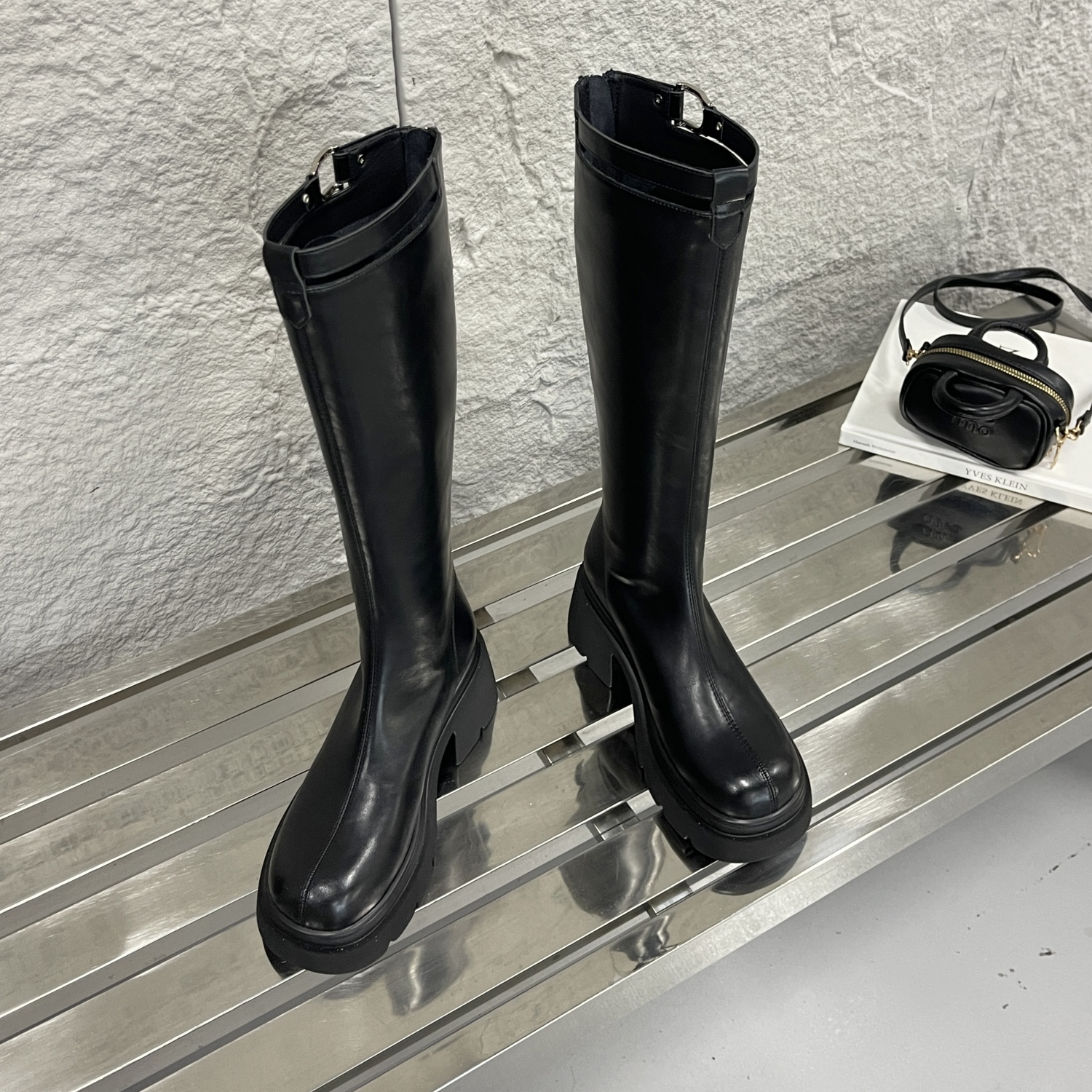 小个子增高厚底显脚小不过膝长靴