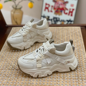 复古老爹鞋女鞋小众设计休闲鞋2023秋冬新款轻便显脚小真皮运动鞋