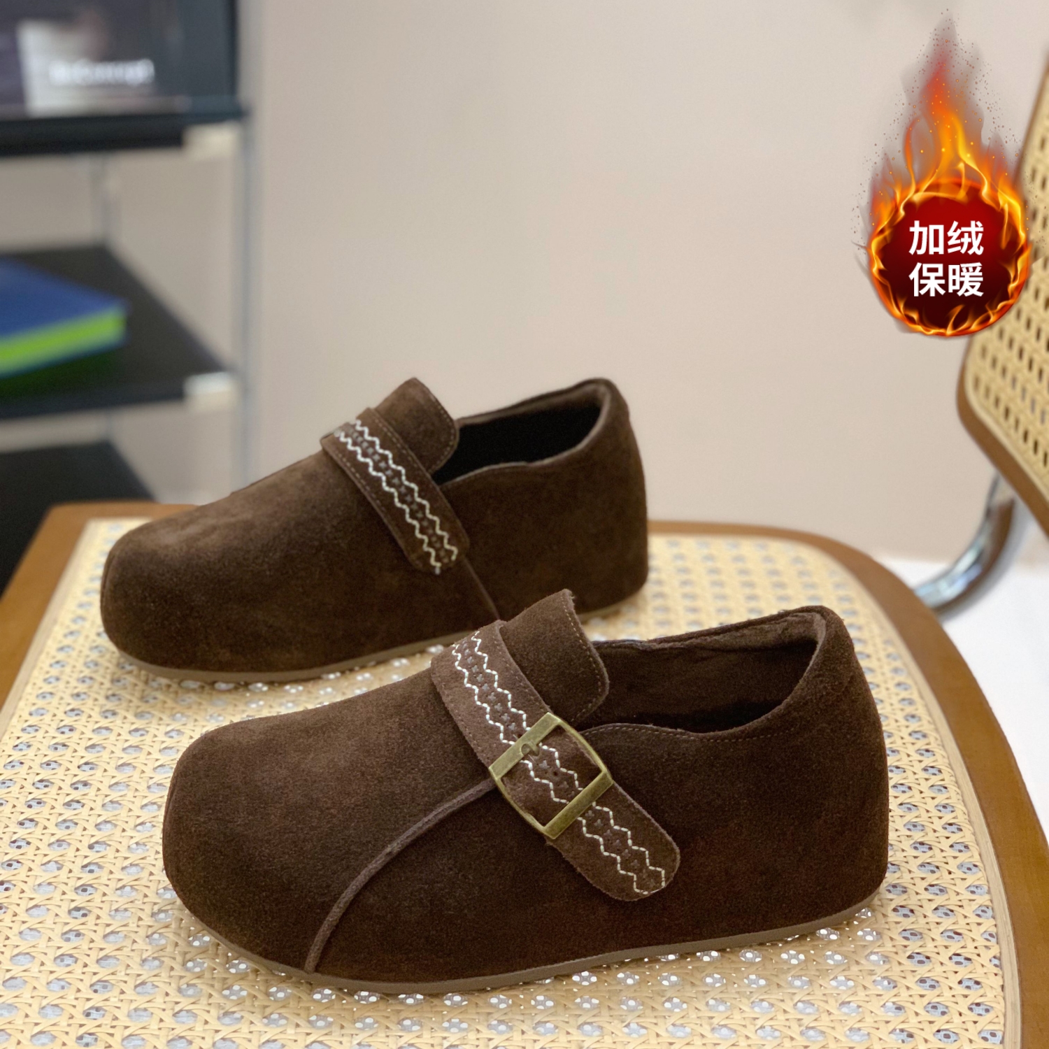 舒适通勤时尚潮流显脚小勃肯棉鞋