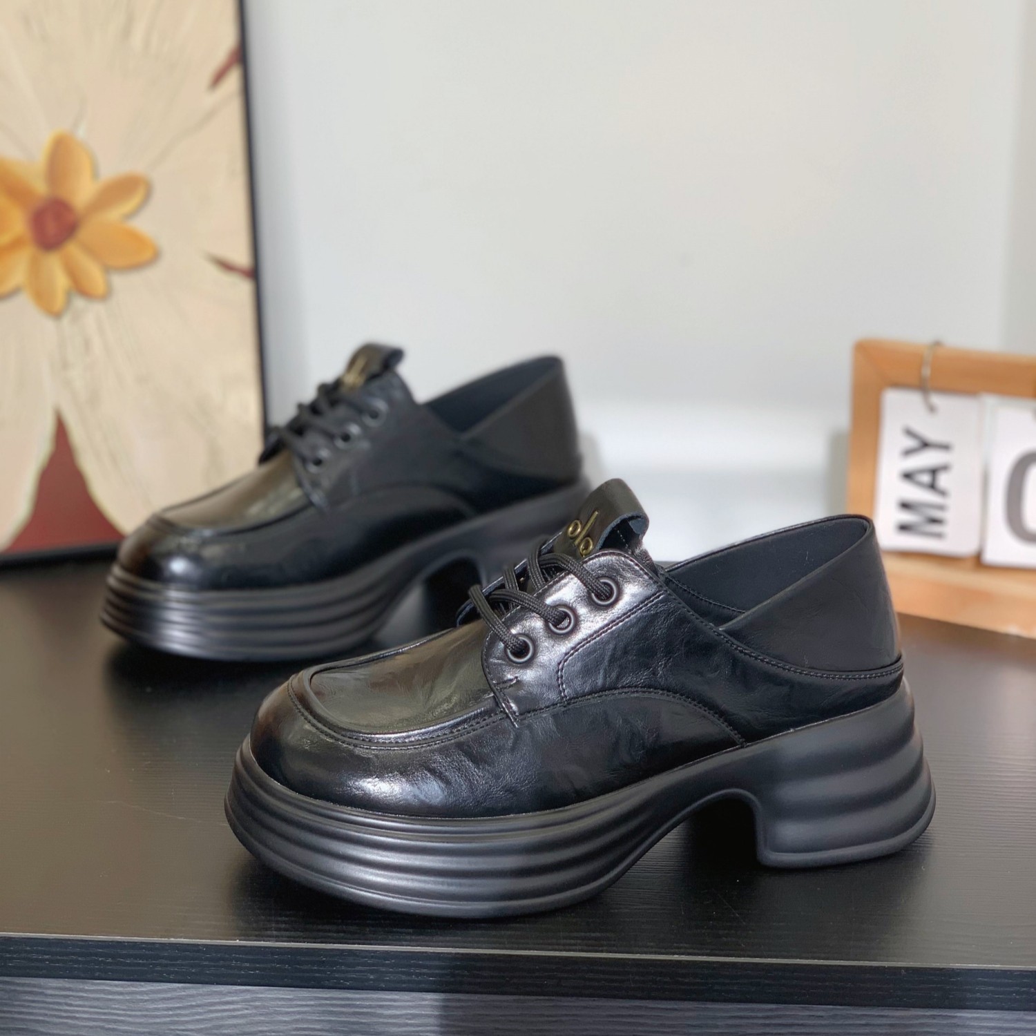 超火两穿英伦风小皮鞋女2025新款粗跟系带乐福鞋增高显瘦百搭单鞋,女鞋,深口单鞋,淘宝优惠券,粉丝福利购,淘宝优惠卷