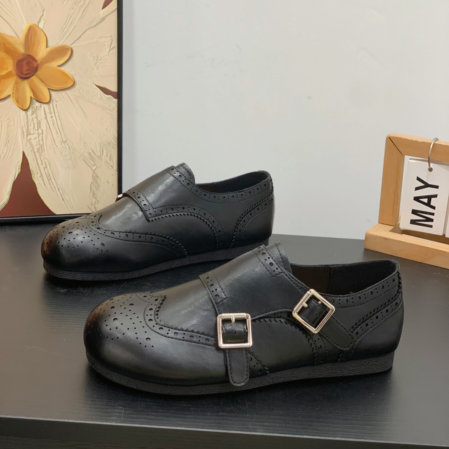 超火复古雕花布洛克鞋女2026春季新款显脚小平底乐福鞋时尚小皮鞋,女鞋,牛津鞋/布洛克鞋/德比鞋,淘宝优惠券,粉丝福利购,淘宝优惠卷