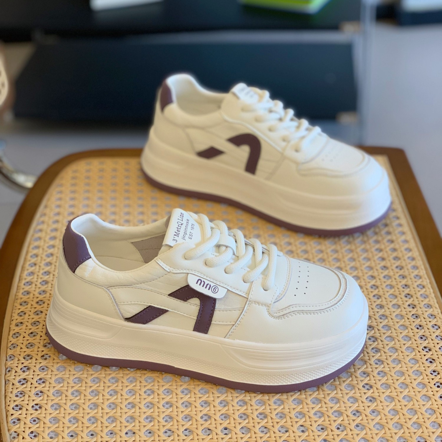 真皮小白鞋女款ins潮2026春秋新款小个子厚底休闲鞋运动松糕板鞋