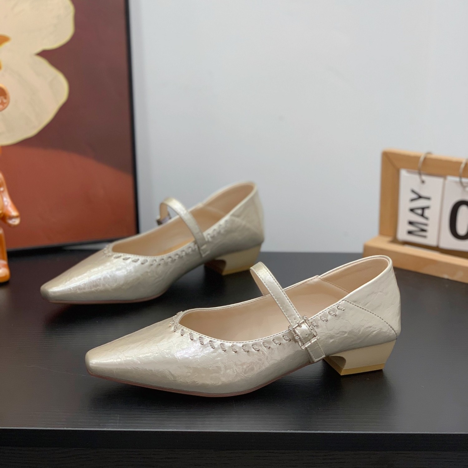 法式复古粗跟玛丽珍鞋女2026春季新款温柔风配裙子一字带两穿单鞋,女鞋,玛丽珍鞋,淘宝优惠券,粉丝福利购,淘宝优惠卷