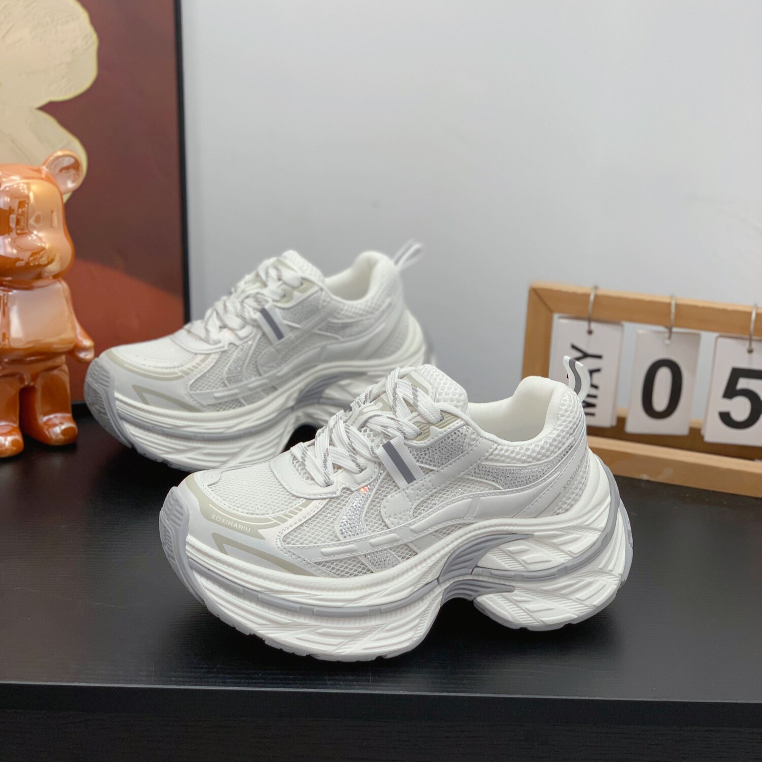 厚底增高6CM显瘦真皮老爹鞋2026春季新款透气网面韩版复古运动鞋