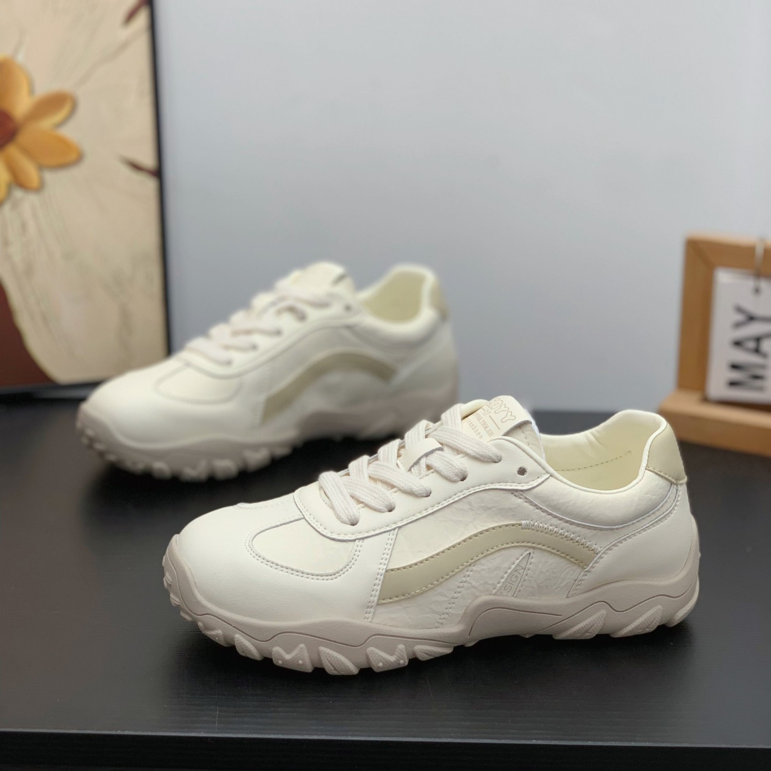 平底真皮爆款阿甘鞋女2026春季新款时尚百搭小白鞋潮流运动德训鞋,女鞋,德训鞋,淘宝优惠券,粉丝福利购,淘宝优惠卷