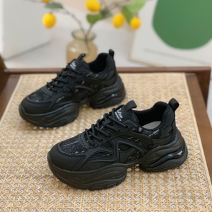 真皮厚底老爹鞋女2023秋季新款显脚小透气运动鞋小个子增高休闲鞋