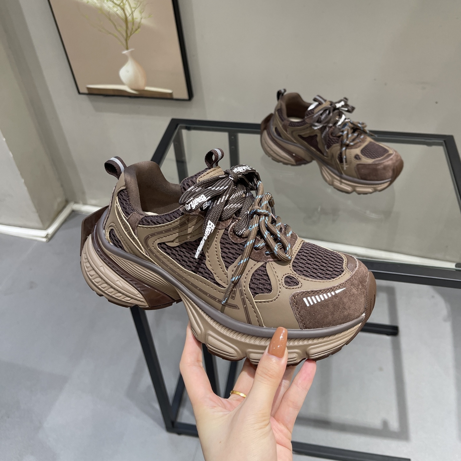 显瘦显高复古百搭厚底运动老爹鞋