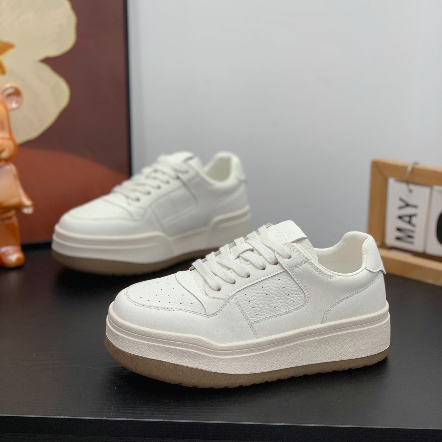 厚底真皮小白鞋女2026春季新款百搭运动板鞋小个子增高显瘦休闲鞋,女鞋,时尚休闲鞋,淘宝优惠券,粉丝福利购,淘宝优惠卷