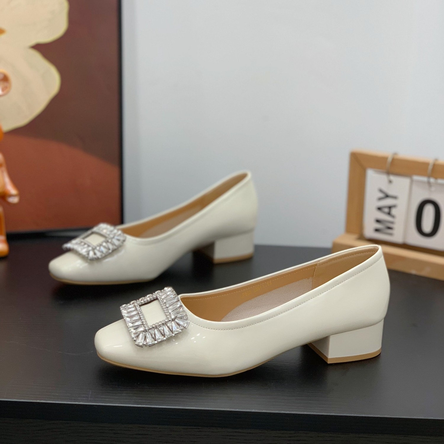 时尚漆皮爆款中古风浅口单鞋女2026春新款方头粗跟温柔风玛丽珍鞋,女鞋,玛丽珍鞋,淘宝优惠券,粉丝福利购,淘宝优惠卷