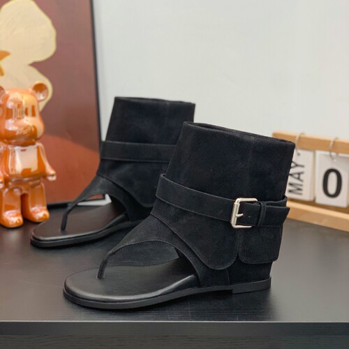 小众高级感废土风短筒夹趾凉靴子