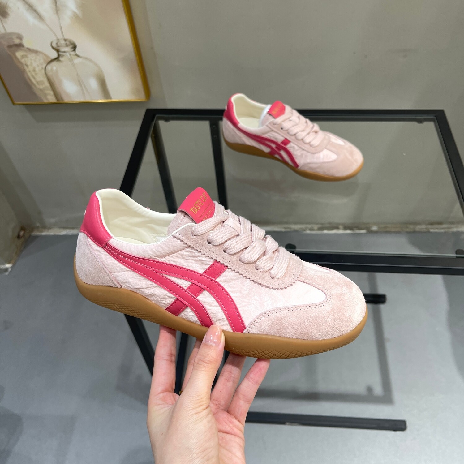 复古真皮踩屎感德训鞋女2026夏季新款平底百搭休闲运动薄款阿甘鞋