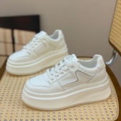 真皮小白鞋 松糕厚底休闲板鞋 2025年秋季 女小个子增高6CM轻便百搭