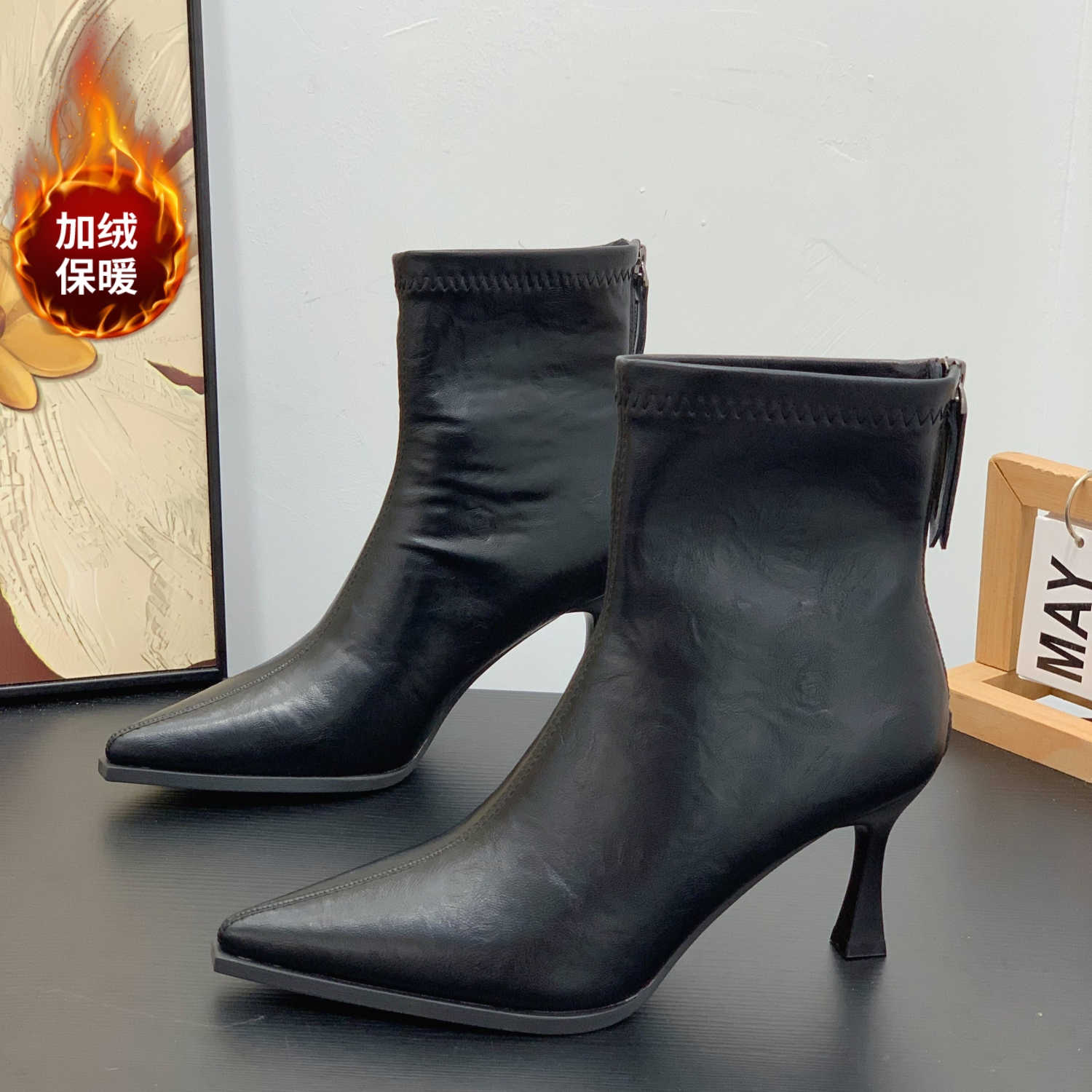 复古气质时尚百搭优雅职场工作靴