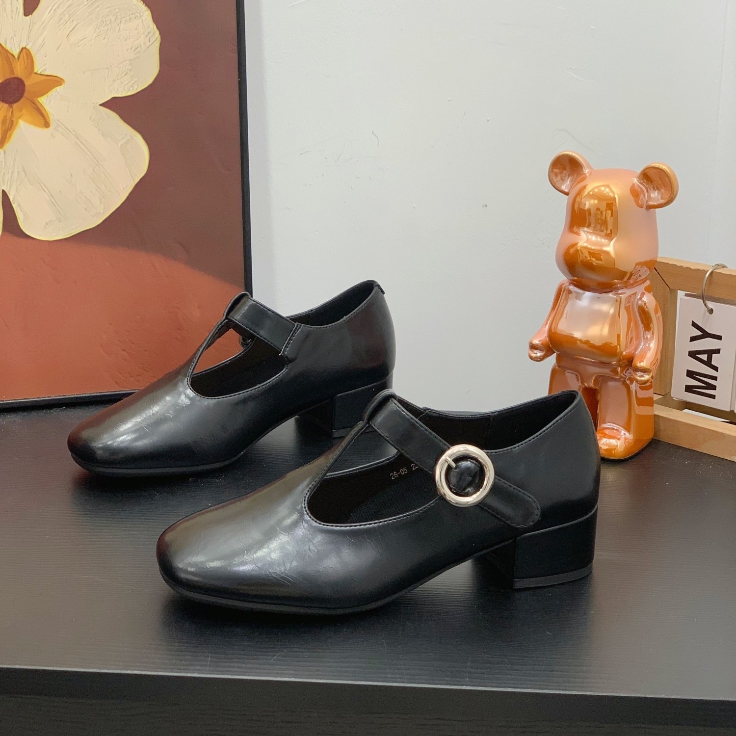 法式优雅粗跟玛丽珍鞋女2026春季新款配裙子一字扣带通勤浅口单鞋,女鞋,玛丽珍鞋,淘宝优惠券,粉丝福利购,淘宝优惠卷