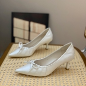 小个子高跟鞋 新款 增高6CM蝴蝶结细跟尖头百搭浅口单鞋 女2025秋季