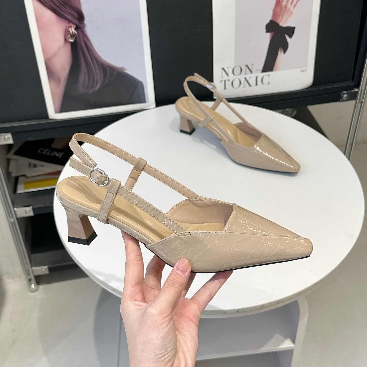 法式气质包头凉鞋女2026夏季新款仙女风方头细跟5cm配裙子高跟鞋