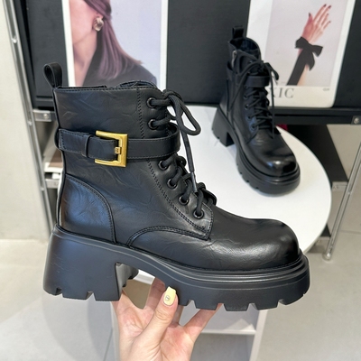 显瘦显腿直复古百搭潮酷马丁短靴