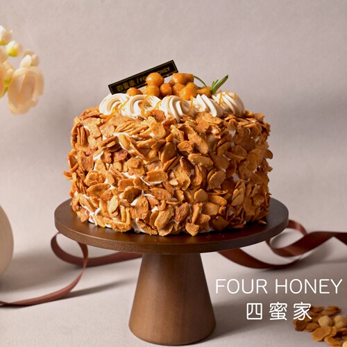 四蜜家杏仁海盐焦糖动物奶油生日蛋糕咸口味新鲜现做榛子成都包邮