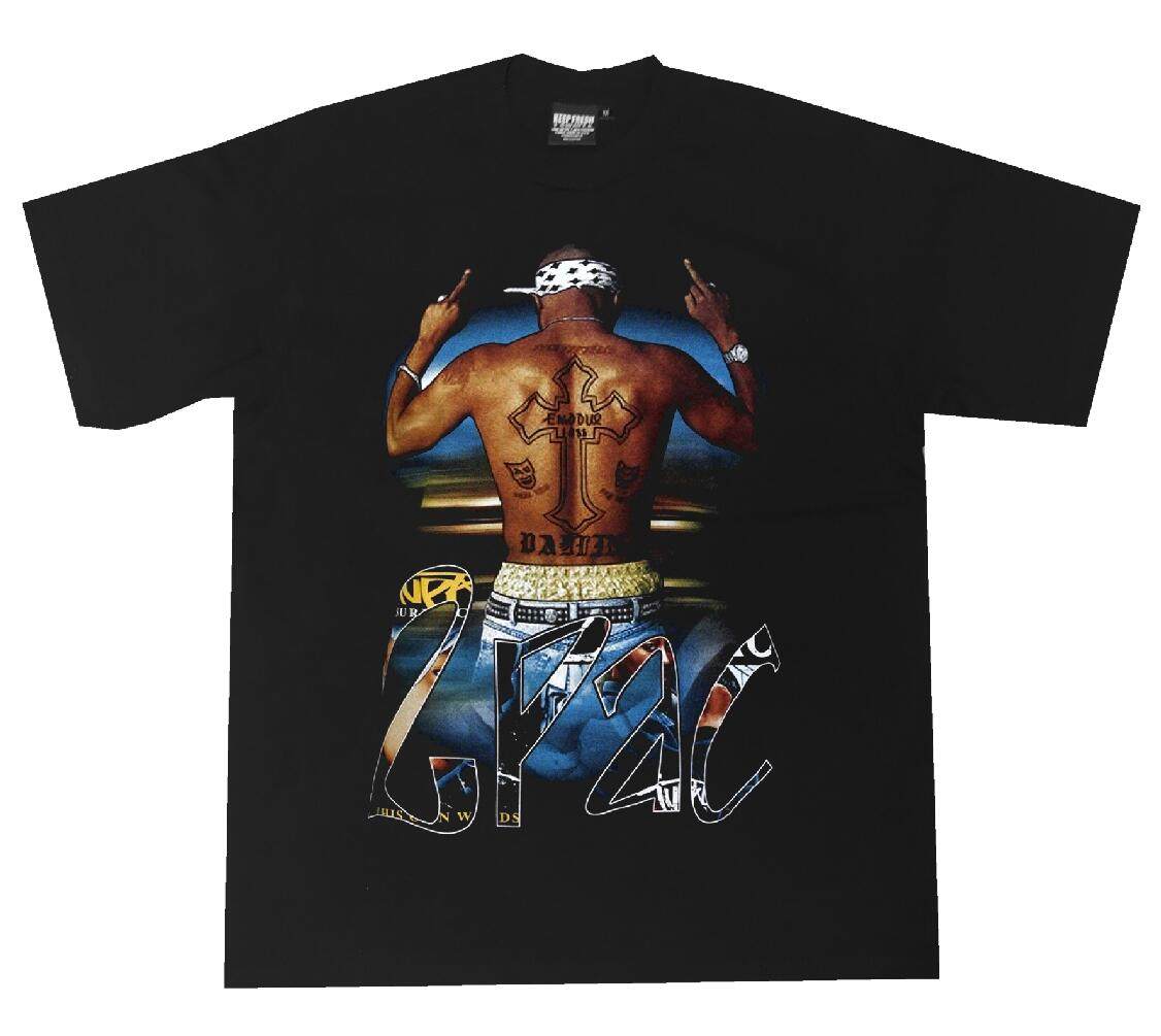 bboy宽松街头重磅街舞2pac短袖