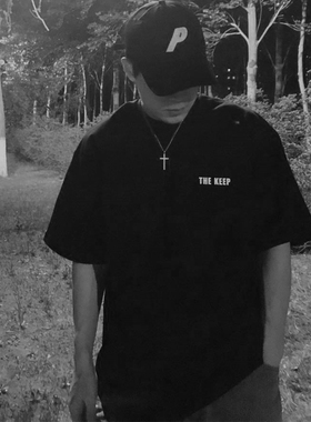 bboy简约嘻哈加厚old schoolT恤poppin滑板街舞简约小领口短袖t