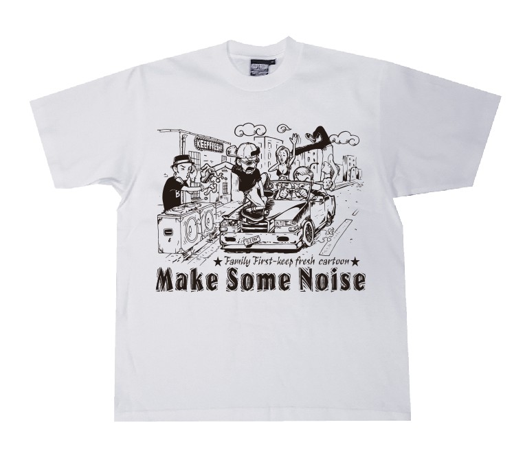 bboy宽松old school重磅hiphop卡通西海岸街舞美式小领口短袖T恤