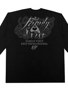 bboy宽松西海岸街头old school重磅hiphop原创美式小领口长袖T恤