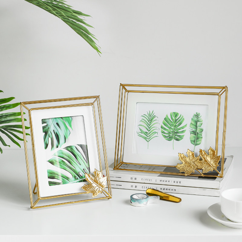 北歐創意幾何植物標本相框擺台7寸8寸個性家用歐式金屬玻璃照片框在類目 家居飾品, 相框/畫框中 - 來自Buy2taobao.com提供專業的淘寶代購服務