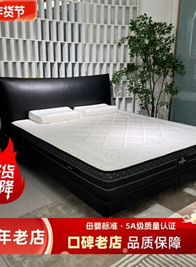 意式极简香奈.儿真皮床主卧高端双人黑色轻奢软包头层牛皮全皮床