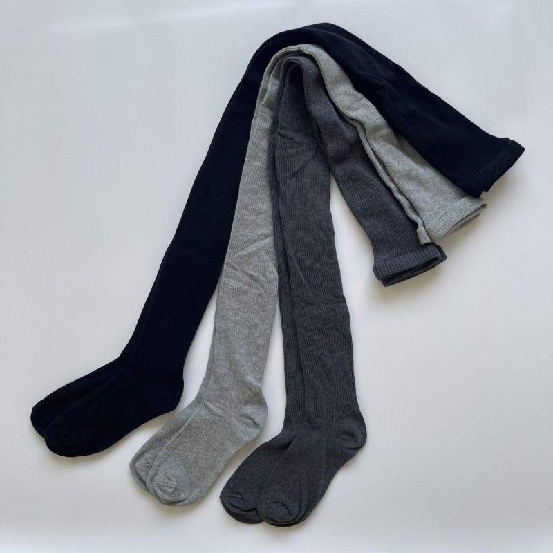 日系秋冬透气双针细条纹长筒袜