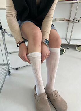 3双包邮 miumi*风薄款竖条纹显瘦分趾袜洋气灰色二趾小腿袜堆堆袜