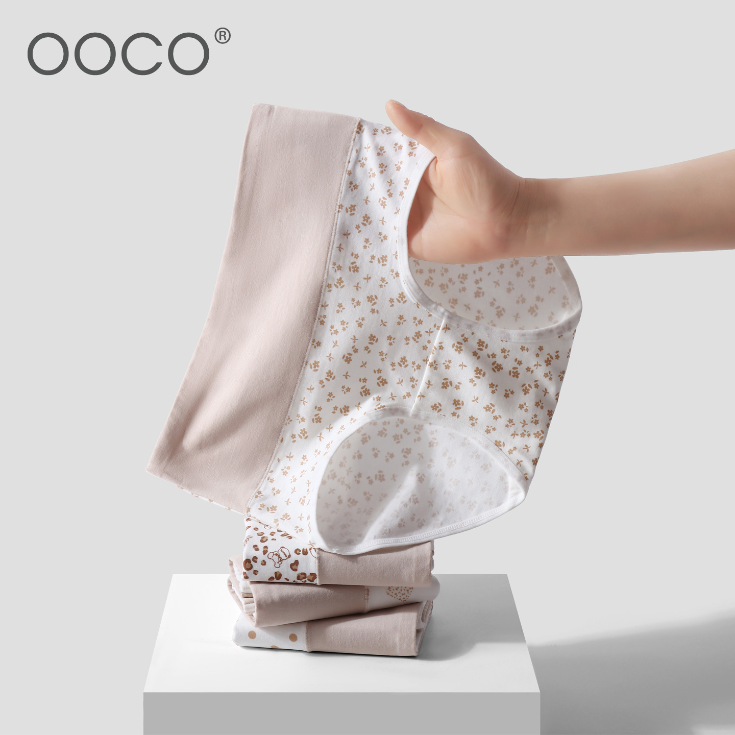 OOCO中高腰纯棉云华内裤