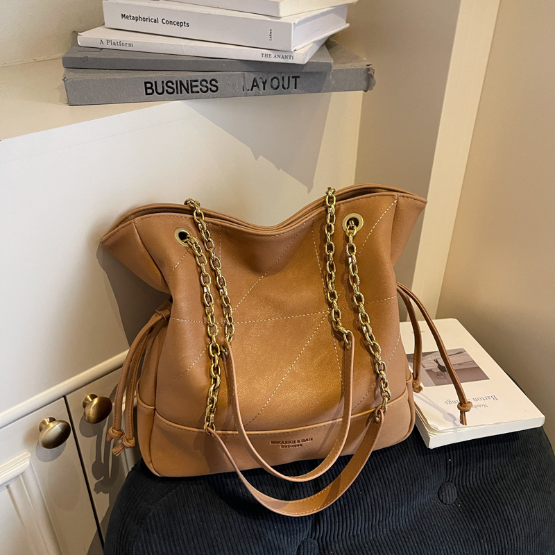 抽绳手提包大容量休闲托特包包