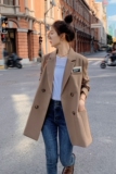 3.8备货现货X952P110K1682021新款学院风袖标小西装外套，女装西装，浙宝088