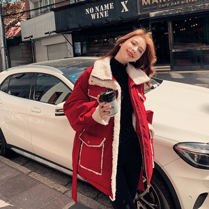 现货X887 P175 K258 2024冬装新款羊羔毛4个真口袋外套女图片
