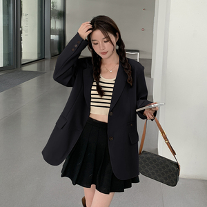 现货M653P115K1682024春秋装新款小西装宽松外套2色,女aj橘红鞋搭配图片