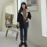 现货M213P185K278冬新款皮毛一体羊羔毛两面穿外套加厚大衣，女装短外套，浙宝088