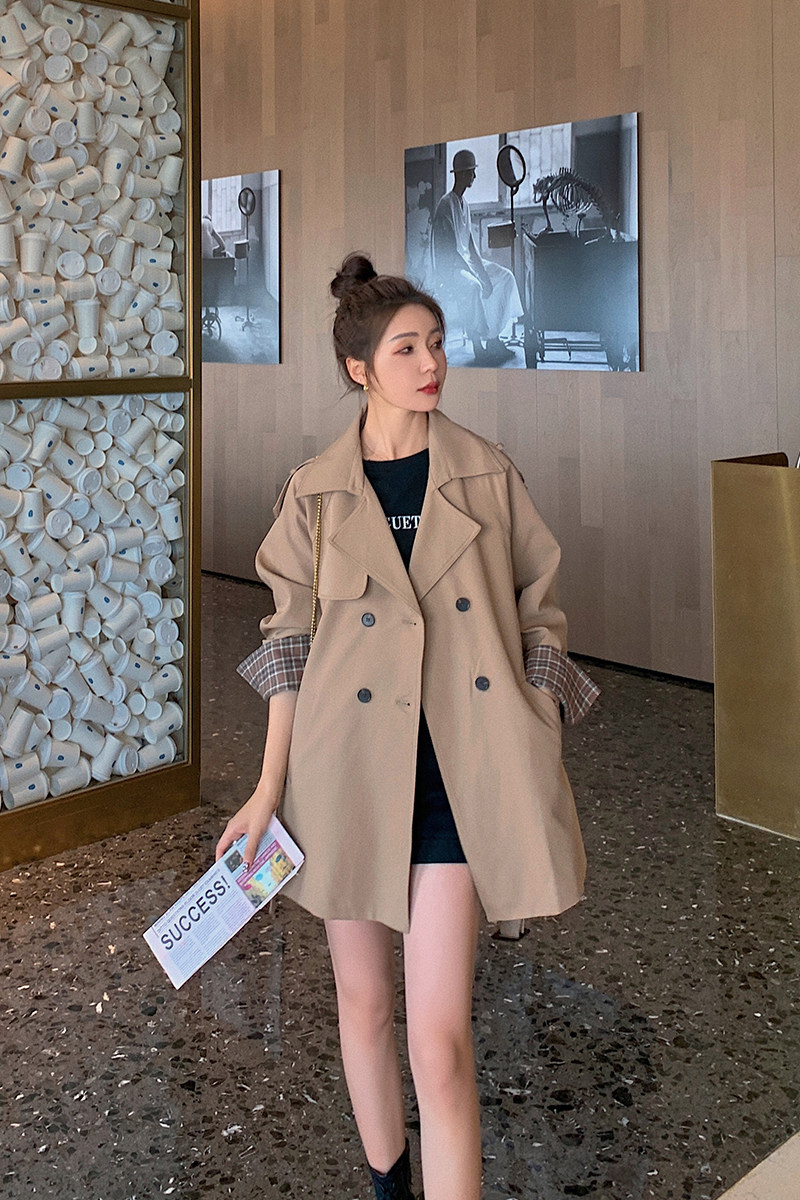 气质高级感白色风衣外套女春秋2025年新款小个子中长款设计感大衣,女装风衣,浙宝088