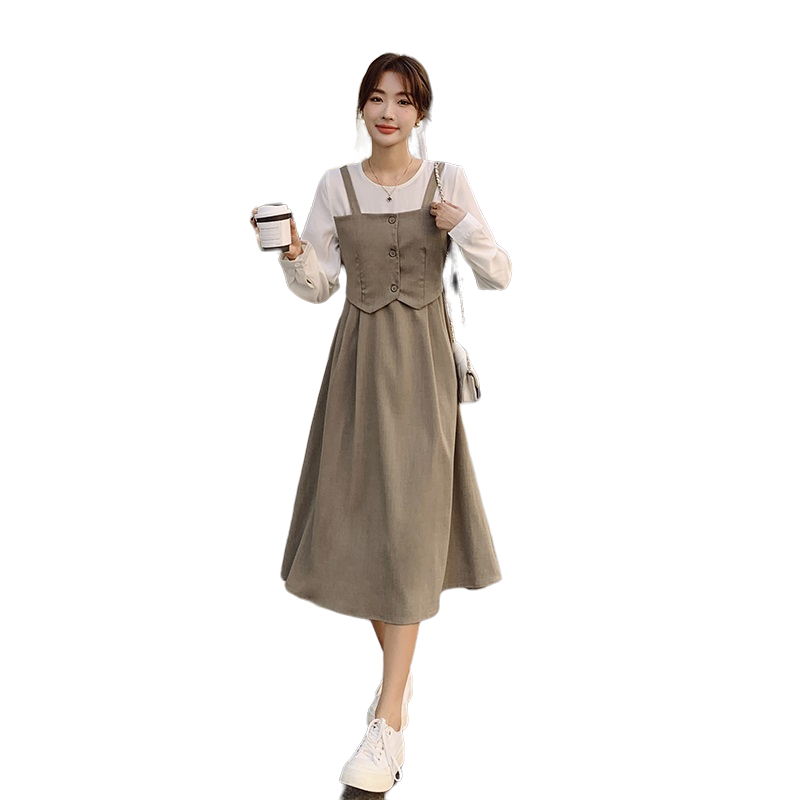 出货中M663P115K1682024春秋装新款假两件撞色连衣裙,女装连衣裙,浙宝088