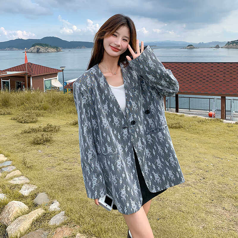 出货M827P145K1982024春秋装新款蕾丝小西装外套,女装西装,浙宝088