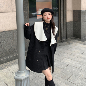 出货M206P175K268 2022冬装新款小香风毛呢中长款外套图片