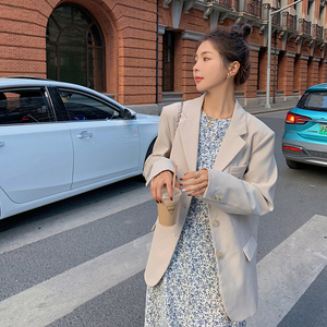 白色单排扣西装外套女春秋2025年新款春装今年流行时尚气质西服潮,女装西装,浙宝088