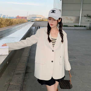 黑色小个子休闲西装外套女2024秋季新款今年流行高级感职业小西服图片