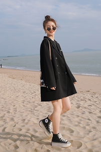 现货X972 P125K188 2021春装新款西装中长款外套女图片