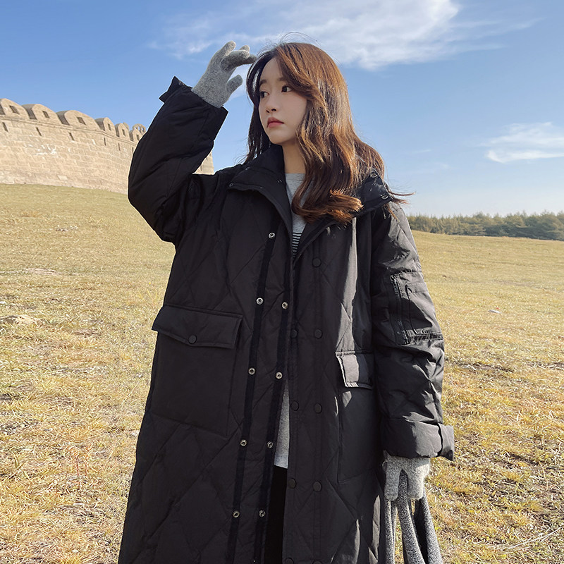 主推出货中M223P355K498新款90白鸭绒羽绒服立领中长款,女装羽绒服,浙宝088