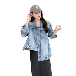 现货  M652P145K198  2024春秋装新款不规则牛仔外套女图片