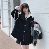 现货M171P185K268冬新款皮毛一体羊羔毛两面穿外套毛呢加厚大衣，女装毛呢外套，浙宝088