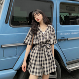 现货X362P75K1382022夏季新款格子连体裤无差价，女装连体裤，浙宝088