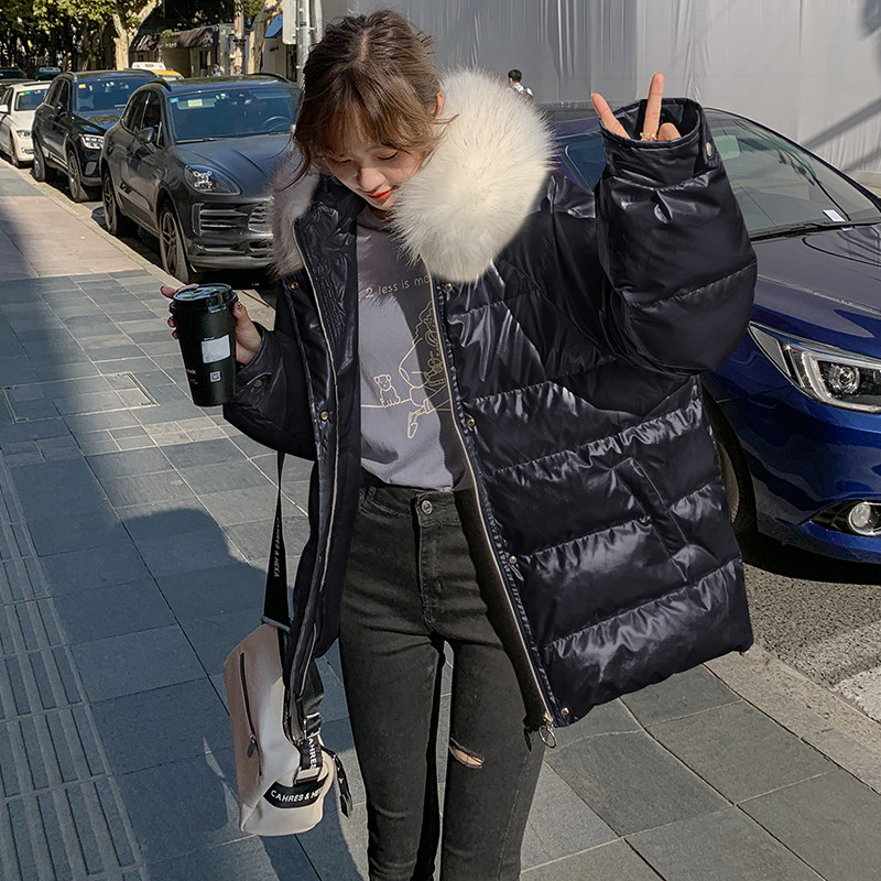 现货 M030P275K398 2022冬装新款连帽90绒亮面羽绒服外套图片