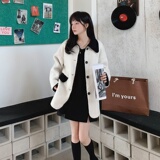 现货M171P185K268冬新款皮毛一体羊羔毛两面穿外套加厚大衣，女装毛呢外套，浙宝088
